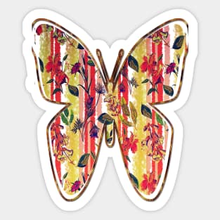 Wild Flowers on Stripes Sticker